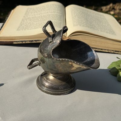 Икорница сахарница 12 см латунь серебрение 