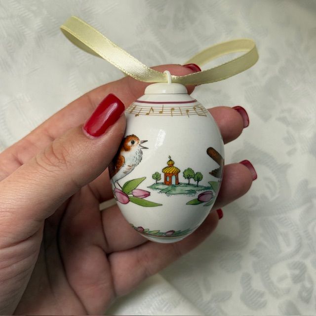 Подвес Яйцо пасхальное Hutschenreuther 7 см фарфор Германия 2009 г.