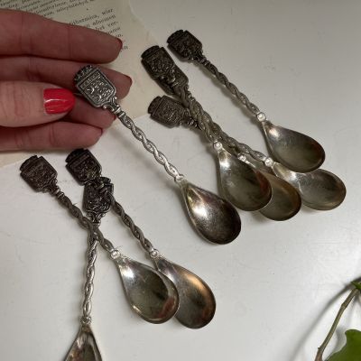 Ложка кофейная Герб корона 11 см серебрение