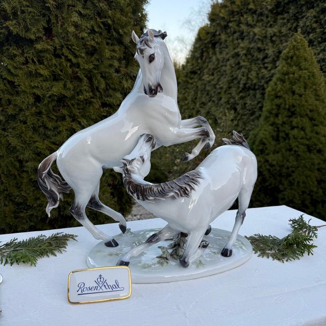 Статуэтка Rosenthal Играющие жеребцы 46 см фарфор Германия