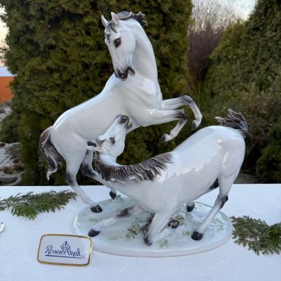 Статуэтка Rosenthal Играющие жеребцы 46 см фарфор Германия