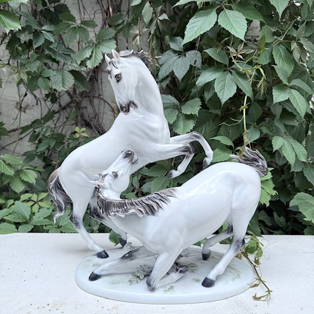 Статуэтка Rosenthal Играющие жеребцы 46 см фарфор Германия