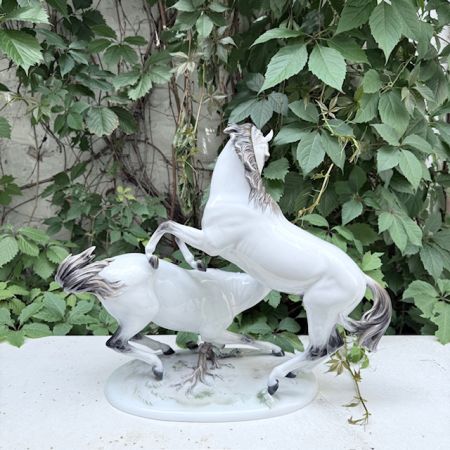 Статуэтка Rosenthal Играющие жеребцы 46 см фарфор Германия 