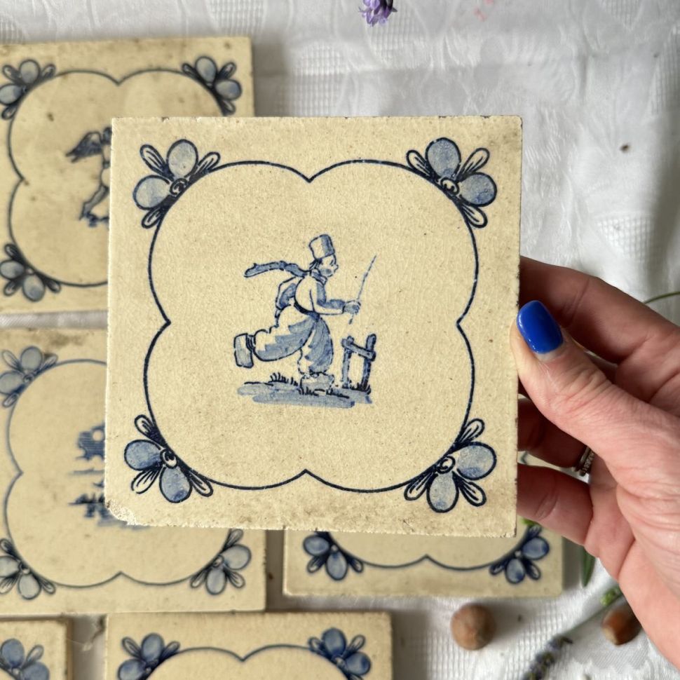 Плитка изразец Delft Сыровар 12х12 см Голландия