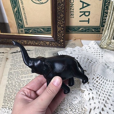 Статуэтка Черный слон резьба по камню