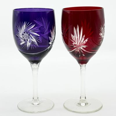 Бокал набор 2 шт. 300 мл цветной хрусталь Чехия