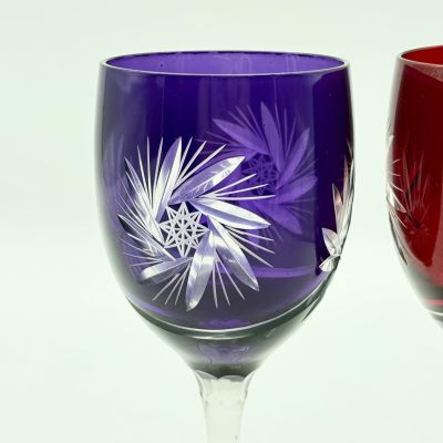 Бокал набор 2 шт. 300 мл цветной хрусталь Чехия