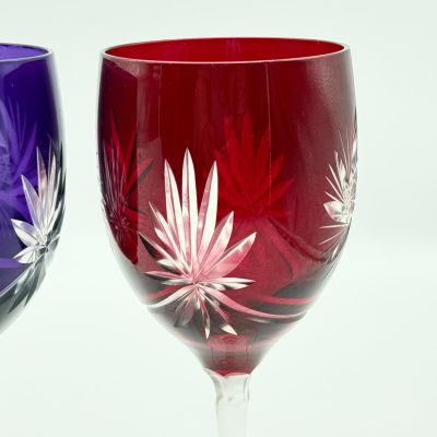 Бокал набор 2 шт. 300 мл цветной хрусталь Чехия