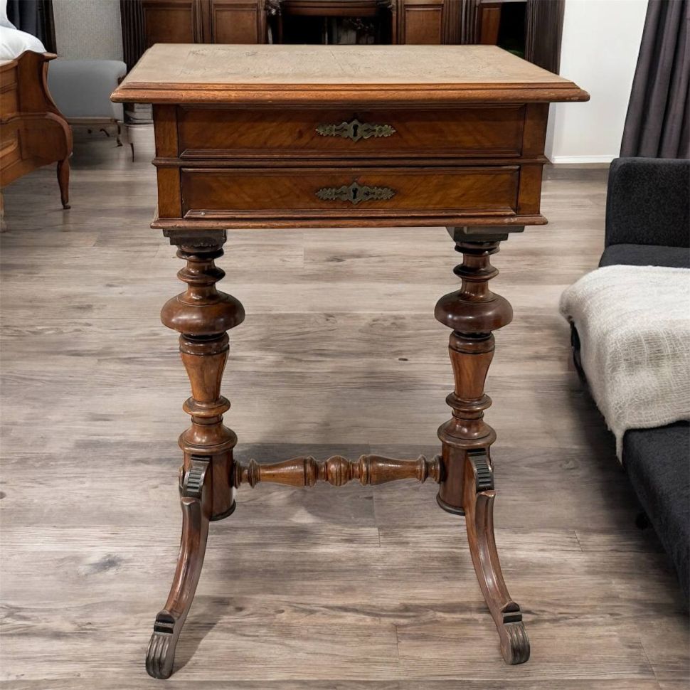 Старинный стол для рукоделия в стиле ампир