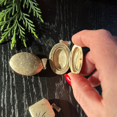 Кулон локет 4 см серебро штихельная гравировка