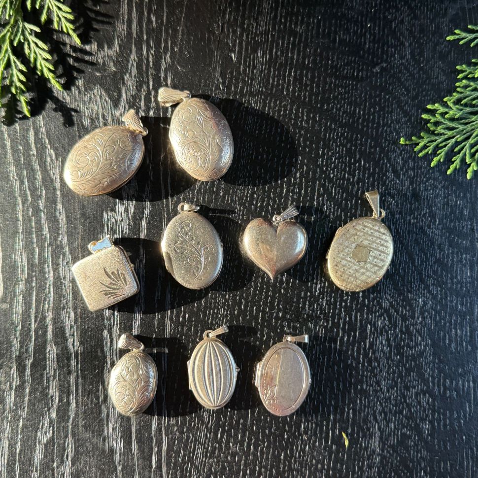 Кулон локет 4 см серебро штихельная гравировка