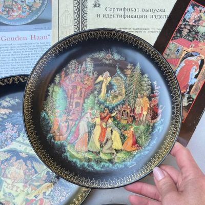 Предзаказ Тарелка Палех Русские сказки Сказка о царе Салтане 20 см 1990 г Bradex