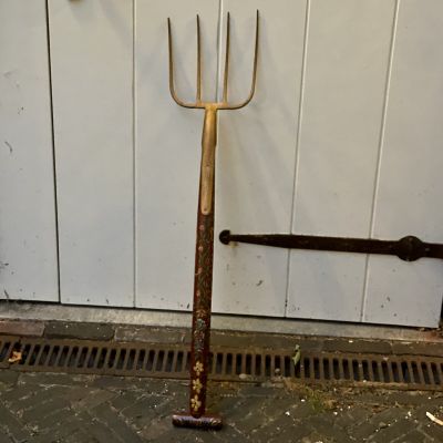 Вилы 97 см ручная роспись дерево металл