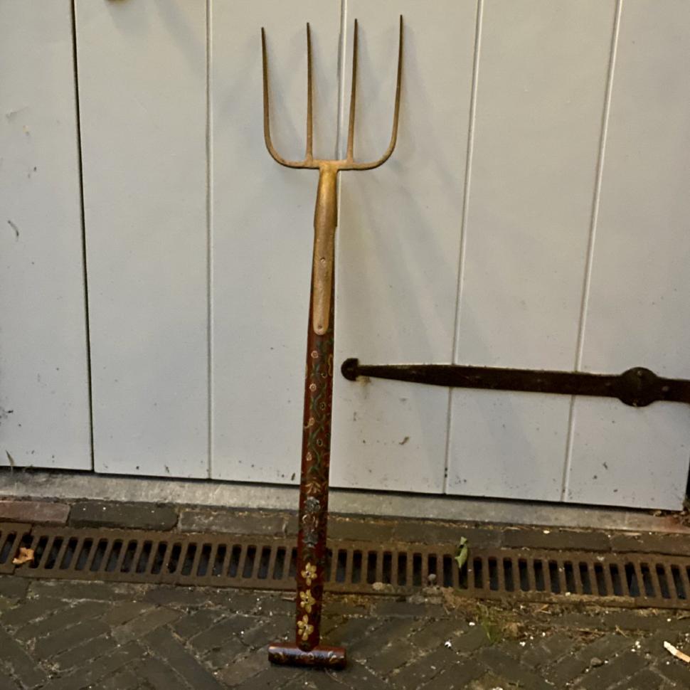 Вилы 97 см ручная роспись дерево металл