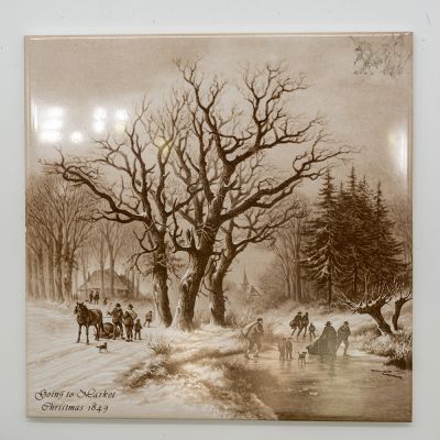 Плитка-изразец зимний пейзаж 15 см