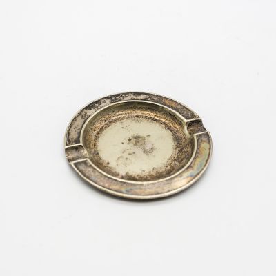 Пепельница 8 см круглая мельхиор патина