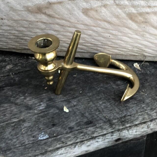 Подсвечник якорь Латунь Швеция