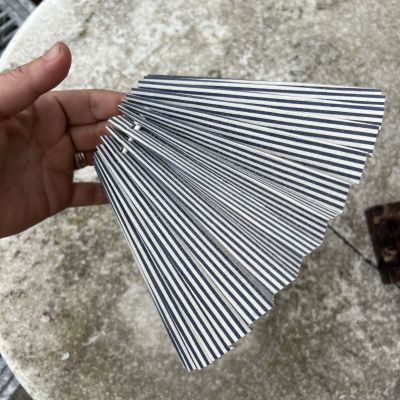 Абажур синяя полоска 20 см ткань