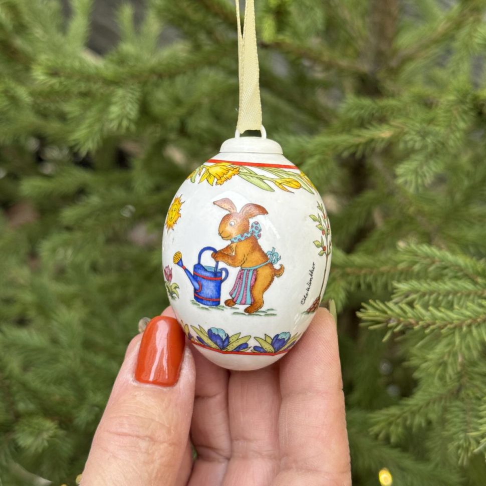 Подвес Яйцо пасхальное Hutschenreuther 7 см фарфор Германия 2008 г.