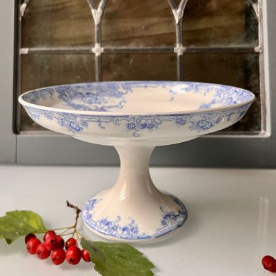 Блюдо на высокой ножке B.F.K. Boch Dauphin 23 см фарфор Бельгия