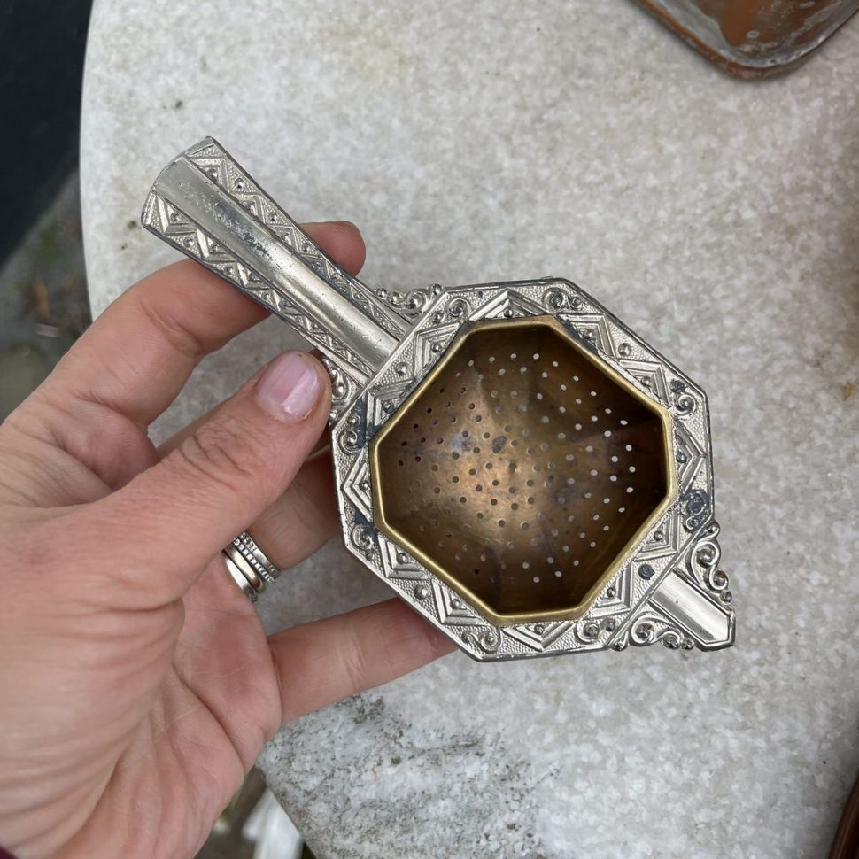 Ситечко для чая 14 см мельхиор