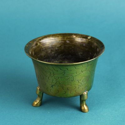 Кашпо на ножках 7,5 см латунь