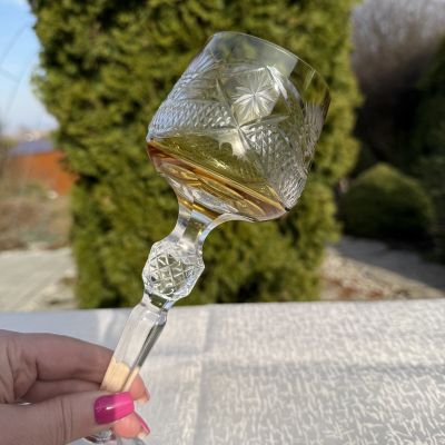 Бокал Anna Hutte янтарный 270 мл накладной хрусталь Германия дизайн 5