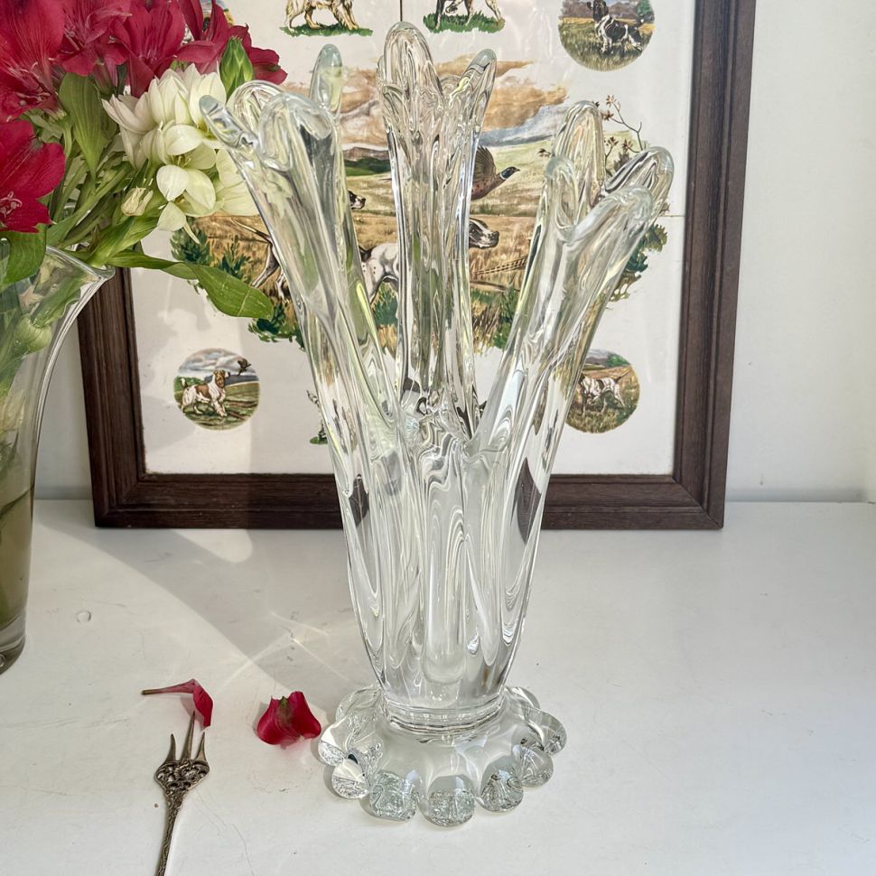 Ваза на 3 цветка 31 см хрусталь Нидерланды