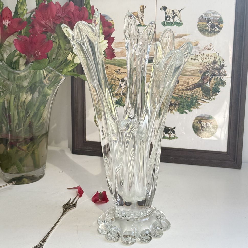 Ваза на 3 цветка 31 см хрусталь Нидерланды