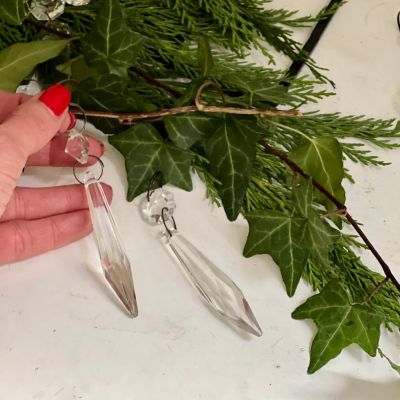 Подвес хрусталик 10 см Сосулька большая