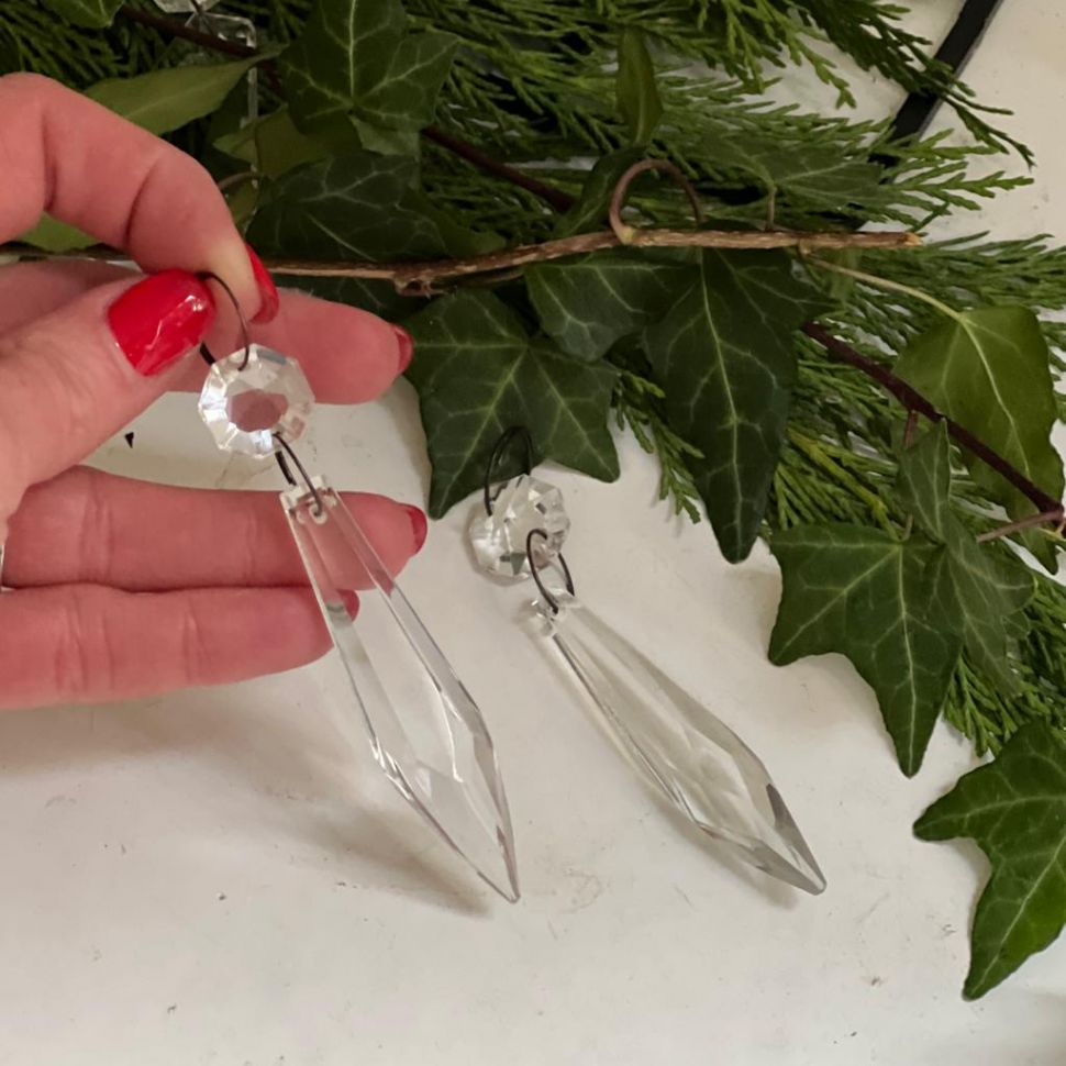 Подвес хрусталик 10 см Сосулька большая