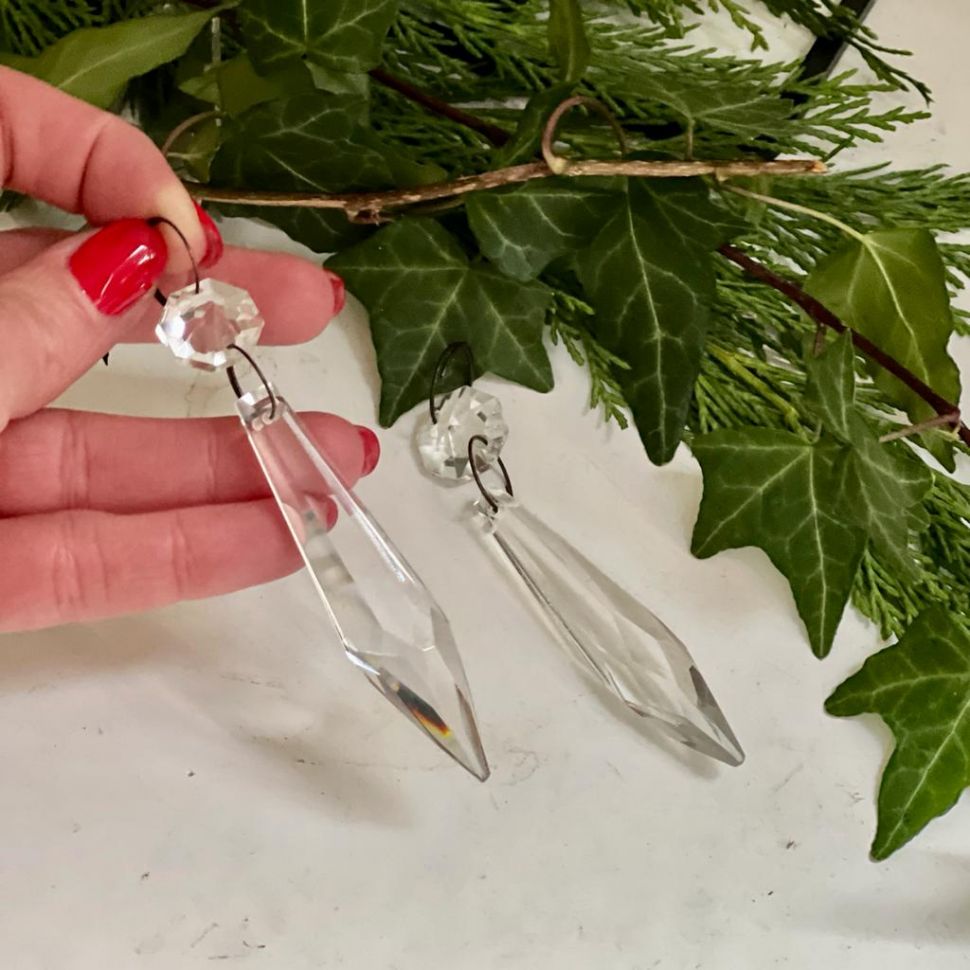 Подвес хрусталик 10 см Сосулька большая