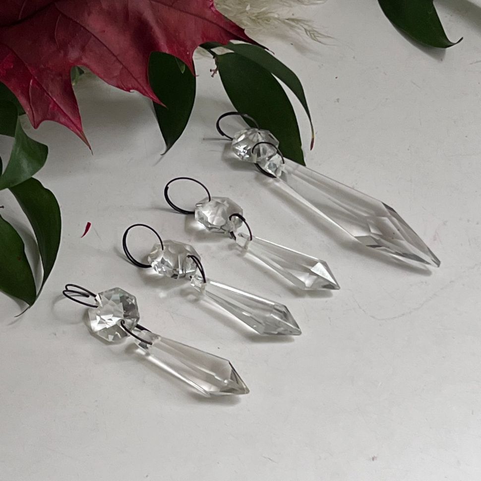 Подвес хрусталик 10 см Сосулька большая