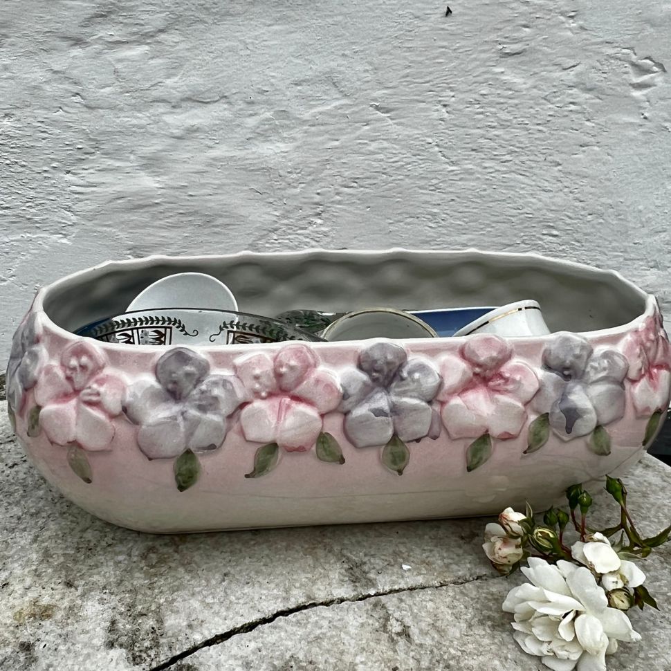 Кашпо Цветы 36 см фарфор ручная роспись