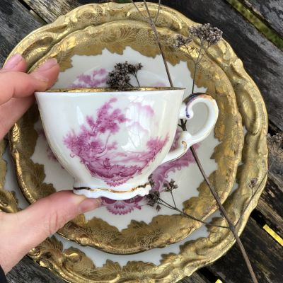 Чайная кофейная пара 130 мл Mitterteich Бавария фарфор