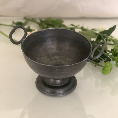 Ваза кашпо с ручками олово 13 диаметр