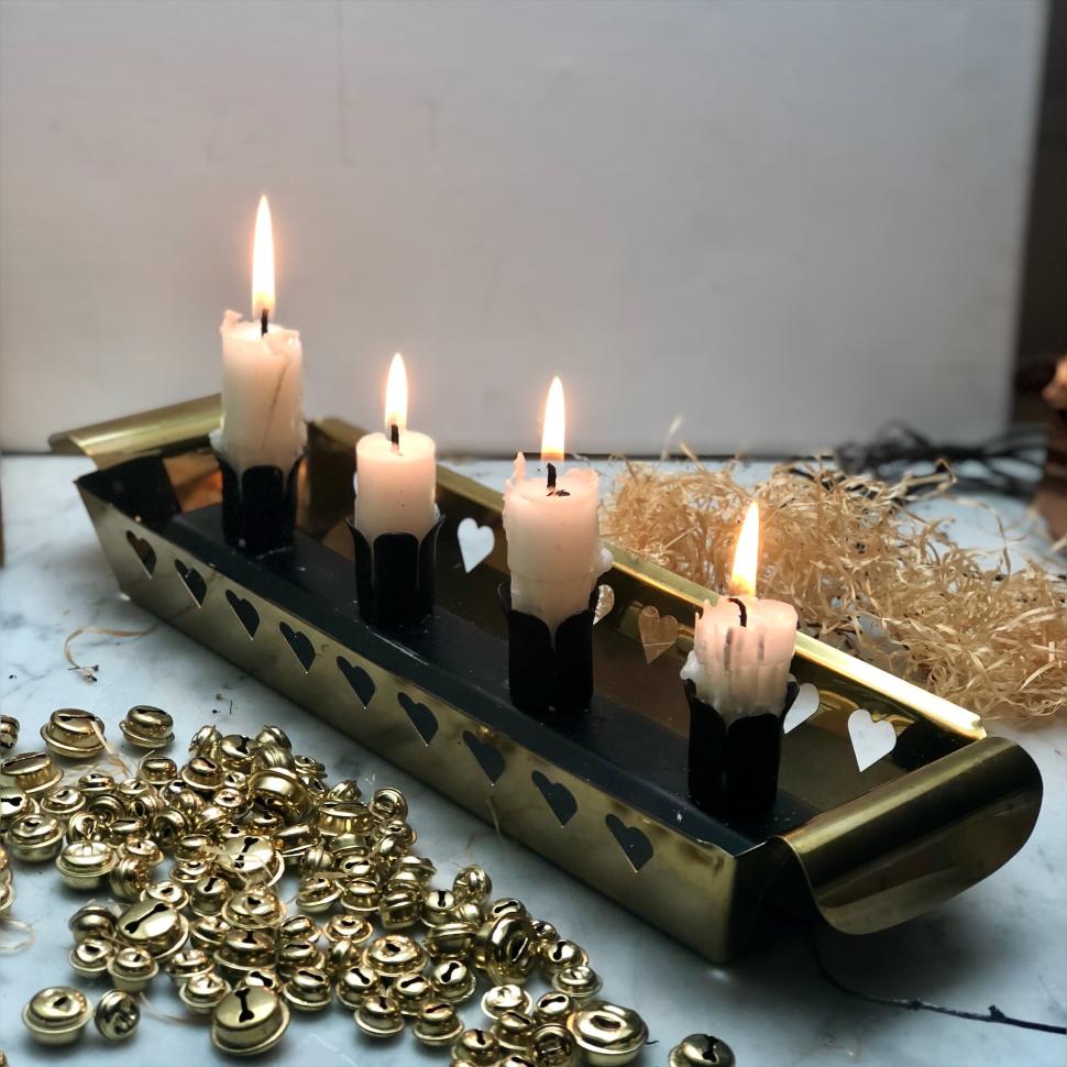 Подсвечник адвент латунь с вынимаемой подставкой для свеч