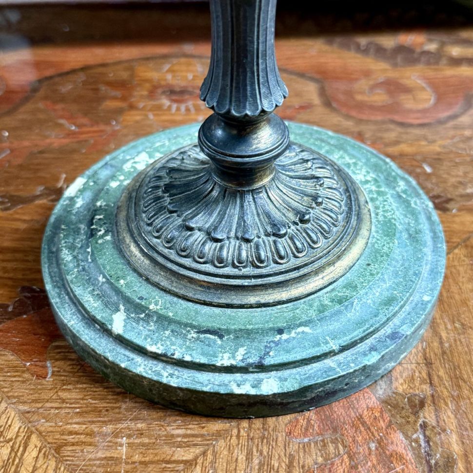 Зеркало настольное круглое Ампир 32 см латунь Франция