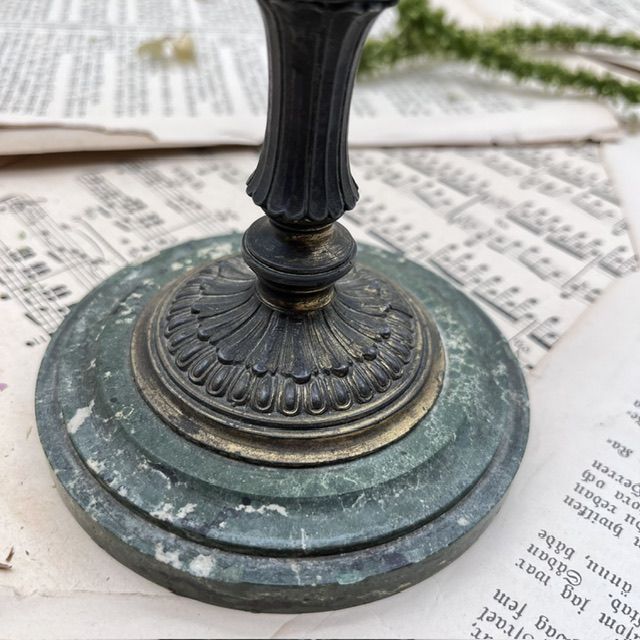 Зеркало настольное круглое Ампир 32 см латунь Франция