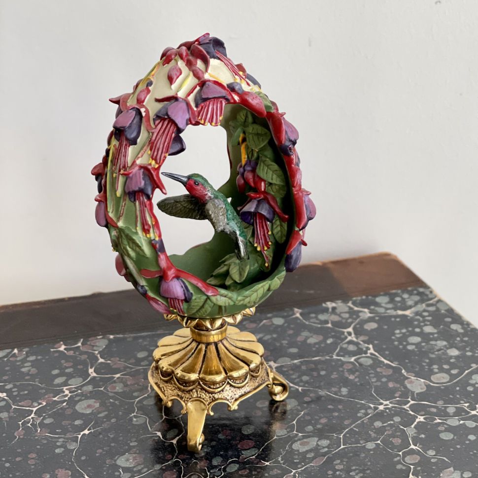 Яйцо Фаберже Колибри House of Faberge Franklin Mint фиолетово-зеленое