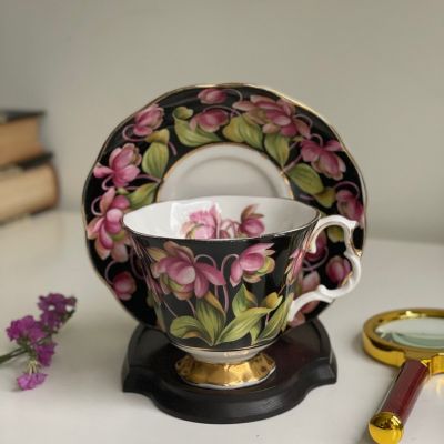 Чайная пара Черный Royal Albert Provincial Flowers Pitcher Plant 200 мл Англия