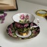 Чайная пара Черный Royal Albert Provincial Flowers Pitcher Plant 200 мл Англия