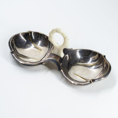 Менажница на 2 отделения, мельхиор