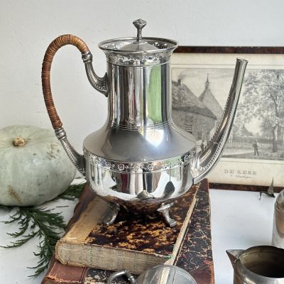 Чайник кофейник на лапках 1,1 л олово серебрение