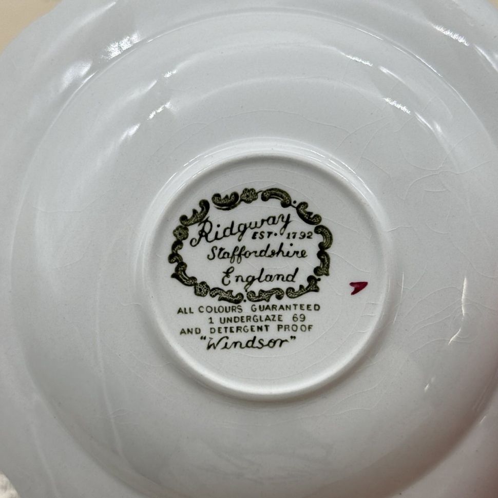 ​Чайная пара Ridgway Staffordshire Windsor 200 мл Англия        