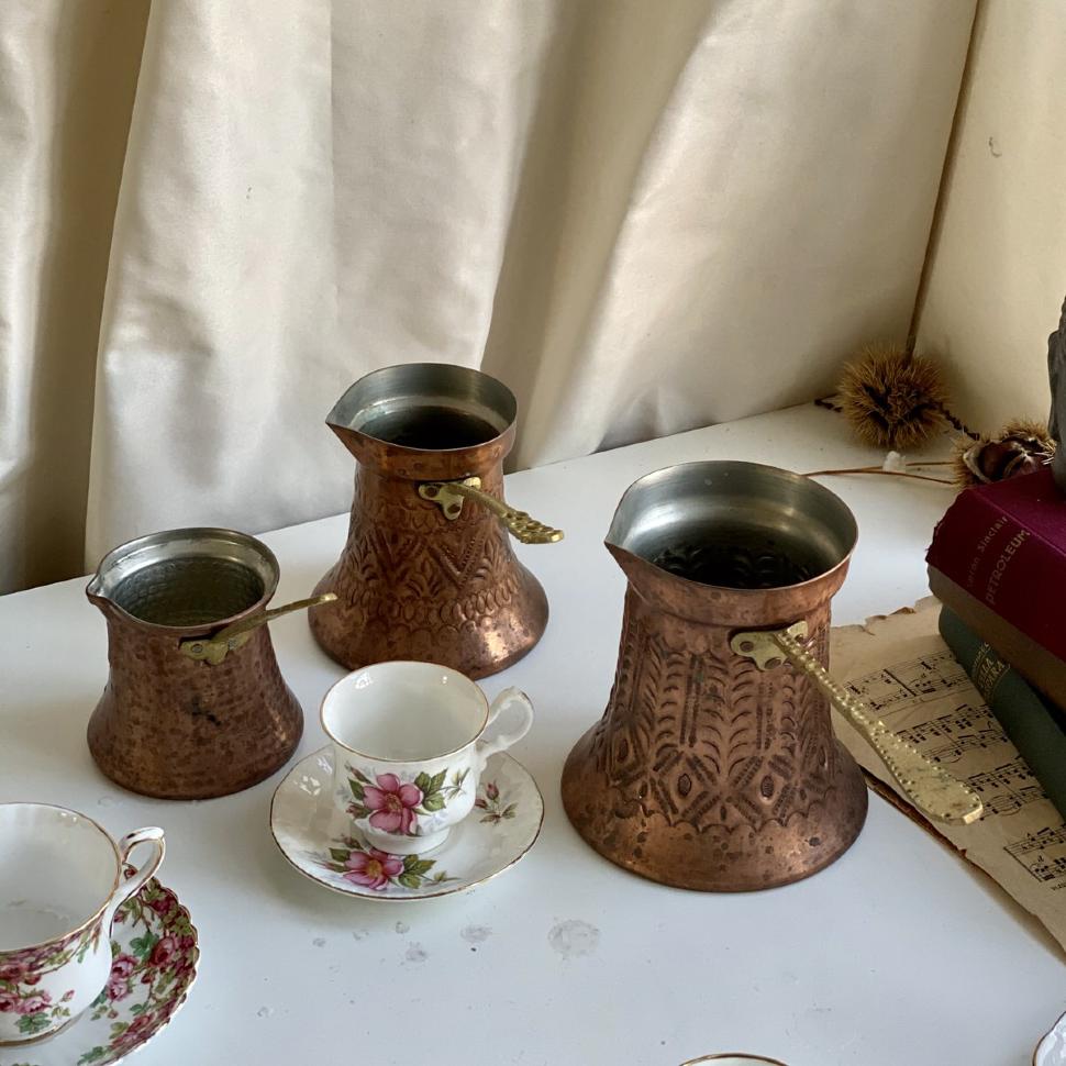 Турка медная большая 1 л