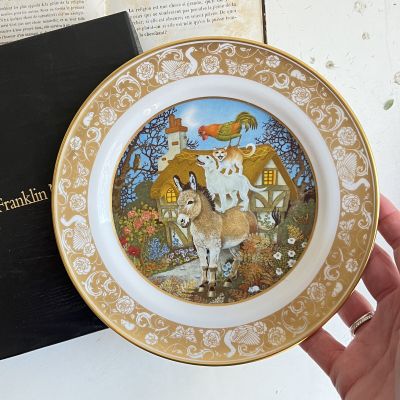 Тарелка Franklin Porcelain Сказки Бременские музыканты 1978 г . W.Germany 
