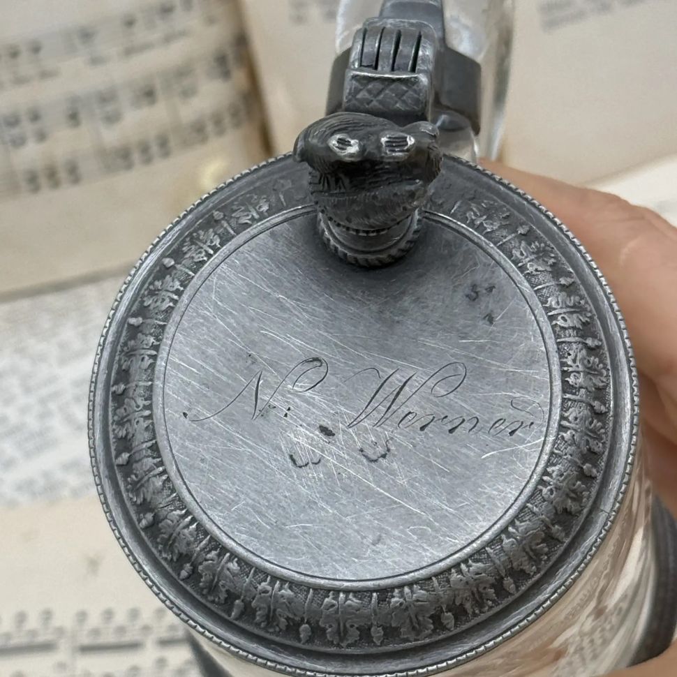 Кружка пивная 500 мл стекло олово Германия 
