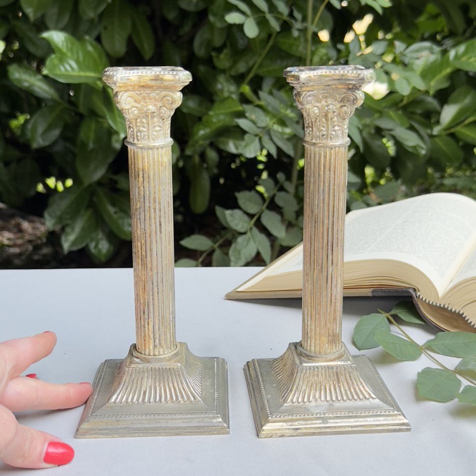 Подсвечник Колонна 21 см серебрение