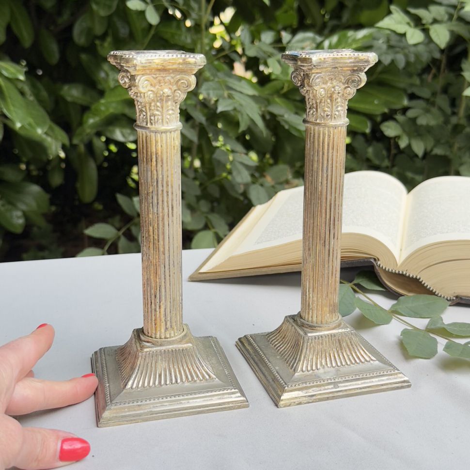 Подсвечник Колонна 21 см серебрение